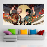 Cuadro Poliptico Bakugo Midoriya Retro Xxl Art 192x100cm