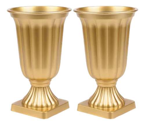 2 Vaso Decorativo - Grego Tamanho Grande ( Dourado Jateado )
