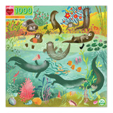 Eeboo: Piece And Love Otters Rompecabezas Cuadrado De 1000 P