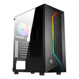 Gabinete Msi Mag Vampiric 100r Rgb Mid Tower C/templado Atx Color Negro