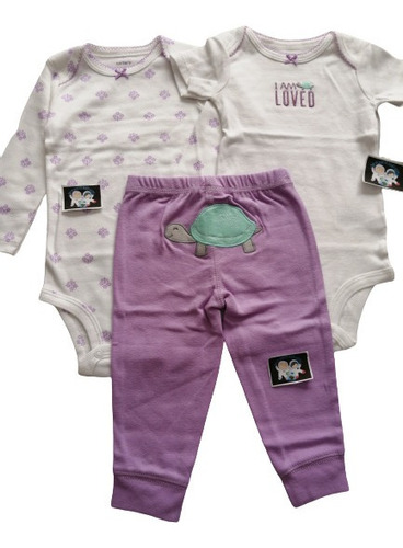 Ropa Carter`s Conjunto 2 Bodys Y Pantalon Para Niña, 9 Meses