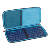 Funda Rigida Azul Negra Cierre Para Logitech K380 Bluetooth