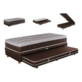 Sommier C/carro Springwall Duo + Colchon 90x190 Resortes-  