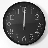 Relógio De Parede Tipo Preto Branco Moderno Simples - 25cm