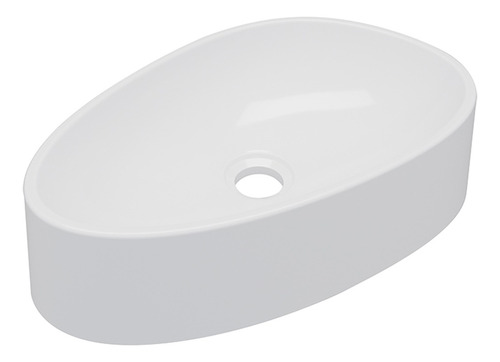 Pia Cuba Petra Oval Apoio 44x27 P/ Banheiro E Lavabo Cozimax Cor Branco