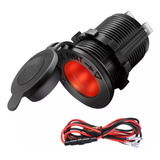 Enchufe Corriente Encendedor Auto Universal Con Led, Rojo