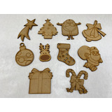 Aplique Navideño Para Decoración Arbolito Mdf X 10u