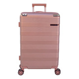 Mala De Viagem 23kg Média 4 Rodas Duplas Giro 360º Malíssima Cor Rose Gold Liso