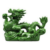 Figura De Dragón Chino Tallada En Madera Estilo Fengshui D