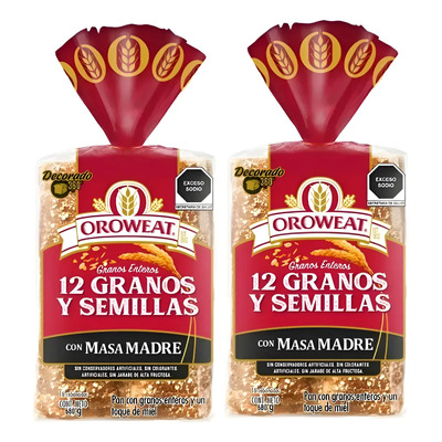 2 Piezas De Pan Oroweat 12 Granos Y Semillas 680g C\u002Fu | Meses sin interés