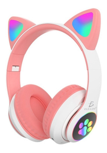 Diadema Gato Auriculares Bluetooth Colorido Led Luminoso