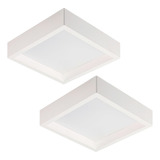 Kit 02 Painel Led Recuado Plafon Sobrepor 18w Branco 4000k