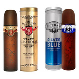 Kit 02 Perfumes Cuba Paris 100 Ml Silverblue For Men E Royal