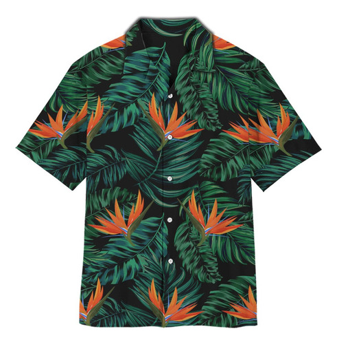 Camisa Hawaiana For Hombre Tropical Plants, Camisa De Veran
