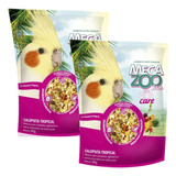 2 Ração Super Premium Mix Calopsita Tropical 500g - Megazo