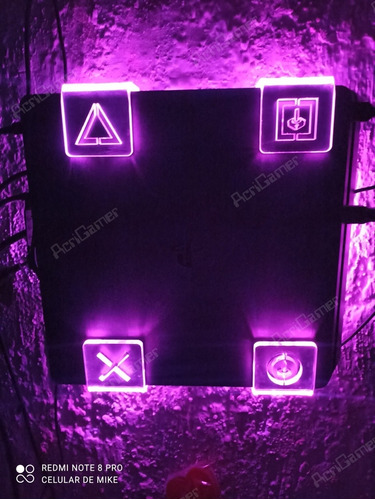 Soporte Para Ps4 Con Kit Led Rgb Y Dos Bases Para Control