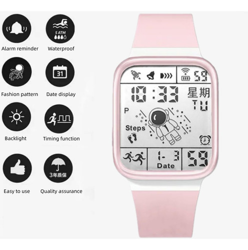 Reloj Digital Resistente Al Agua Despertador Astronauta X1