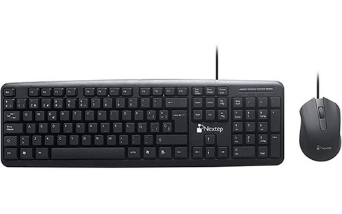 Kit Teclado Y Mouse Alambrico Nextep Ne-416 Usb 800dpi Negro