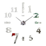 Reloj  De Pared 3d Adhesivo Pequeño 50x50cm