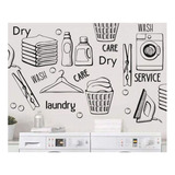 Vinilos Decorativos Laundry Lavadero Pack Trama Lavado Deco