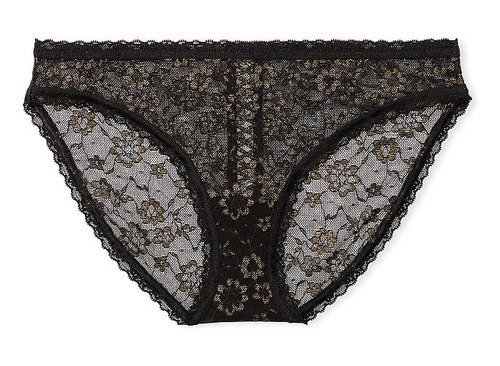 Panty Victoria´s Secret Braguitas Bikini Hilo Bordado Dorado