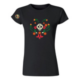 Jersey Playera Día De Muertos Fútbol América Mujer Flores