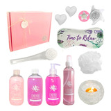 Set Caja Regalo Box Empresarial Spa Aroma Rosas Zen Kit N10