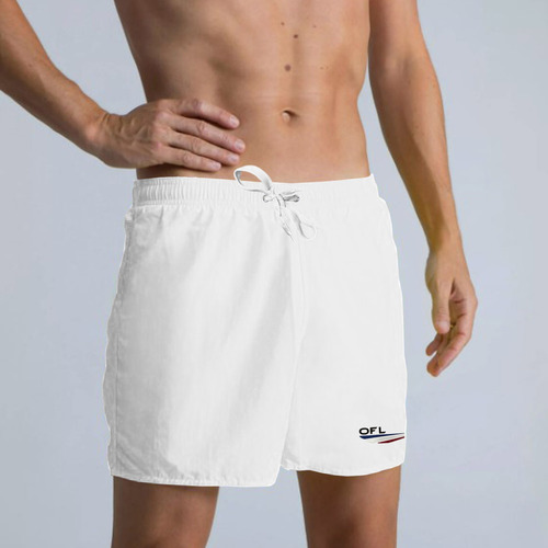 Shorts Tactel Liso Ofl Unissex Com 3 Bolsos Branco