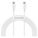 Baseus Cable Carga Rápida Tipo-c A Tipo-c 100w 2m Color Blanco
