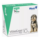 Vermífugo P/ Cães 10kg Vermicanis Plus  800mg World C/4 Comp