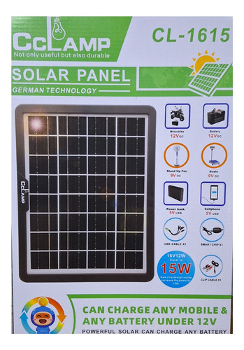 Cargador Portátil Mod Solar Multiproposito De 15w Con Usb