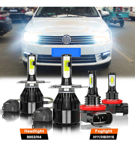 28000l Kit De Focos Led 9003 Luz Alta Y Baja Para Volkswagen