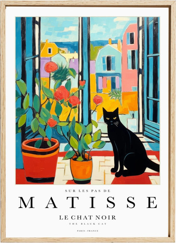 Quadro Moldura Henri Matisse Gato Preto Arte Exposição Paris