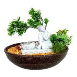 Mini Árvore Artificial Verde Bonsai Arranjo Decorativo 