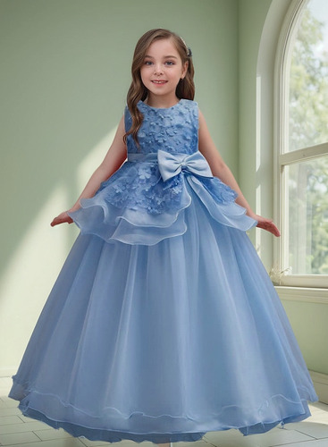 Años Vestidos De NiÃ±a En Color Azul Rey Vestido Azul Celeste Para