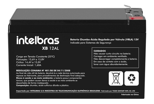 Bateria Selada 12v Para Central De Alarme Xb 12al Intelbras