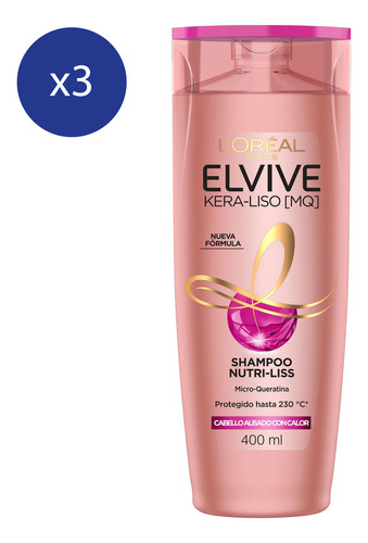 Pack Shampoo Elvive Kera-liso  400 Ml