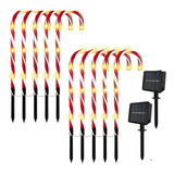 Set X10 Baston Luces Solar Baston Estaca Luces Navidad Solar