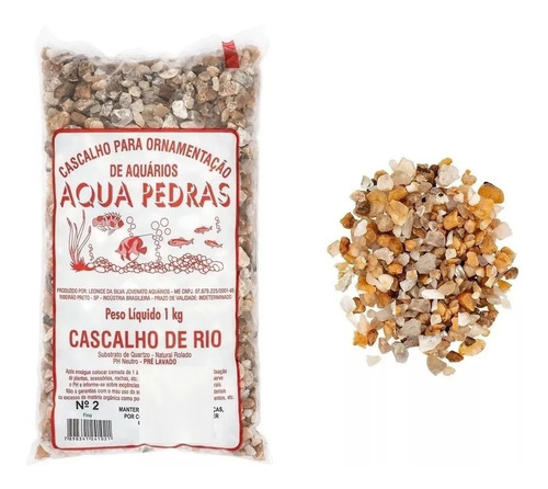 Cascalho De Rio Para Aquários Terrarios E Jardim N°2 1kg