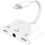 Adaptador iPhone Fone P2 E Lightning + Entrada Carregador