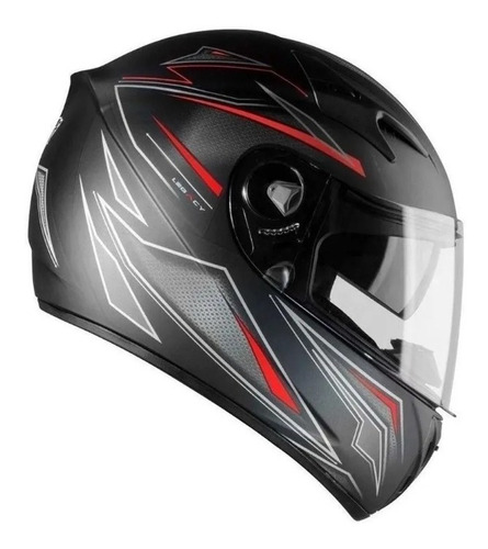 Capacete Ebf Xtroy Legacy Com Óculos Preto Vermelho