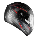 Capacete Ebf Xtroy Legacy Com Óculos Preto Vermelho