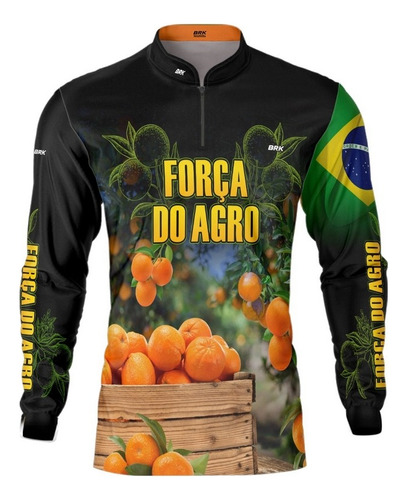 Camisa Agro Brk Fazendeiro Cultivo Frutas Produtor Com Uv50+