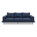 Sofa Grande  - Tela Azul Oscuro - Mueblería Tamarindo