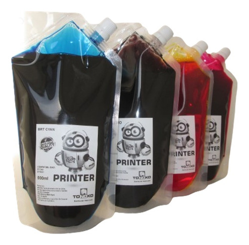 4 Tintas Printer Compatible Para Brother Dcp-t300  500ml