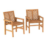 Conjunto Sillas Madera Patio Entrelazado, Set 2, Marrón