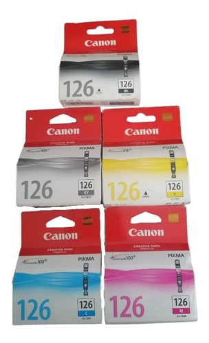 Kit De 5 Cartuchos De Tinta Canon 126 A, M, C, N Y G