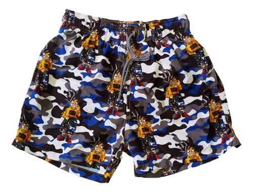 Bañador Hombre Y Niños Camuflado Goku Pantaloneta Grey