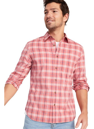 Camisa Hombre Old Navy Casual Everyday Slim Fit Rojo