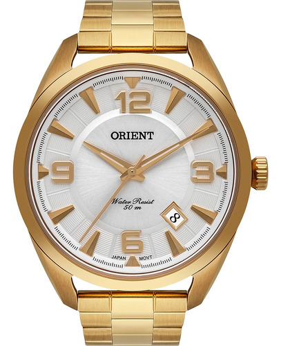 Relógio Orient Masculino Dourado A Prova D'água Envio Em 24h